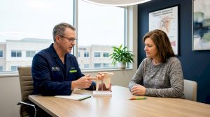 Orthopedic doctor explains shoulder model