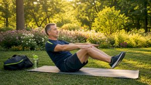Man exercising to strengthen spine