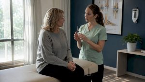 Patient consultation about steroid injection
