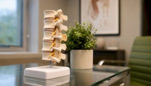Spine anatomical model showing ligamentum flavum