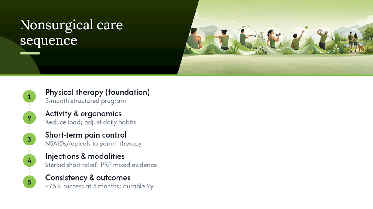 Sequence of nonsurgical rotator cuff care