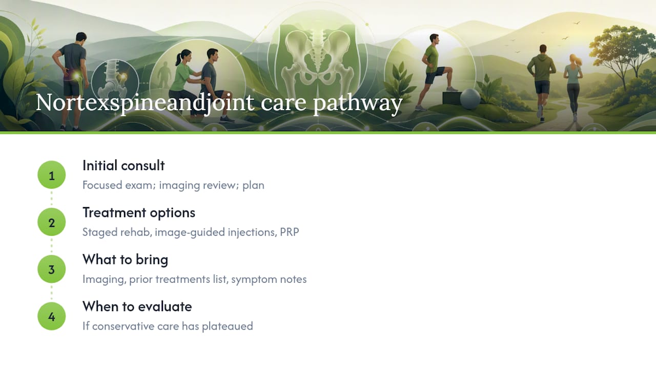 How Nortexspineandjoint Approaches Non-Surgical Hip Labrum Care — overview diagram