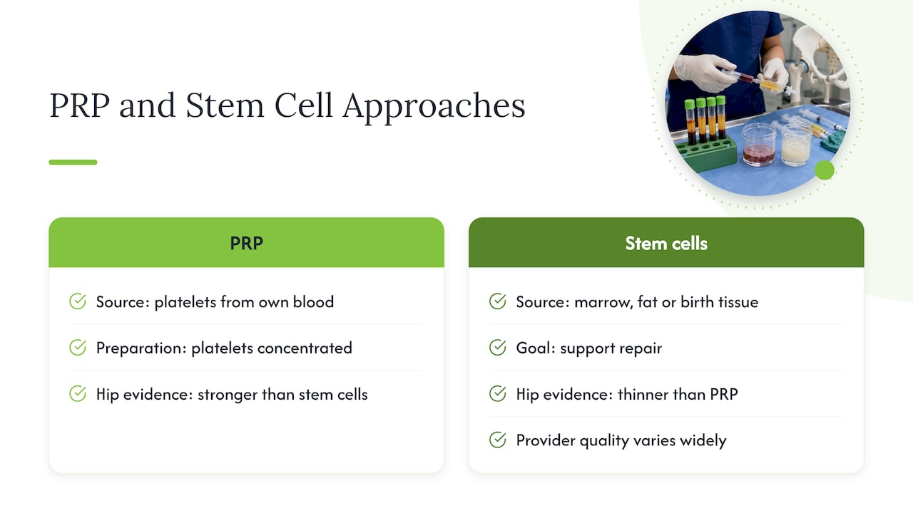 PRP and stem cell therapy comparison